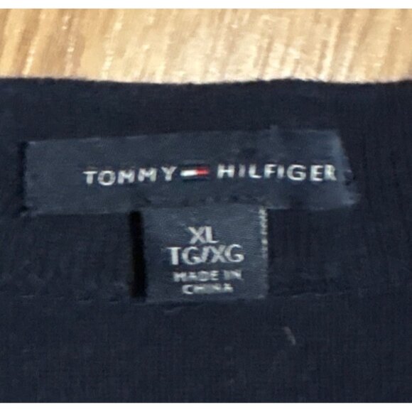 Tommy Hilfiger XL Women Striped Long Sleeve Cotton Top Navy Red White Nautical - Picture 4 of 7